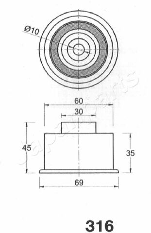 JAPANPARTS MAZDA Натяжний ролик 323/626/XEDOS 9 2,0