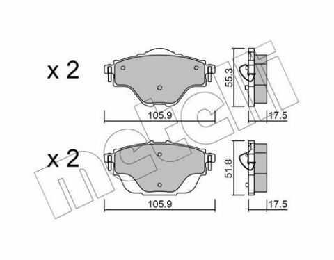 Тормозные колодки (задние) Citroen C4 13-/C5/Peugeot 508 18-/308 13-/3008/5008 16-/Opel Grandland 17