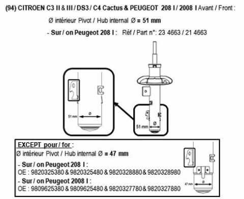 Амортизатор OIL передній правий(104664+104663)