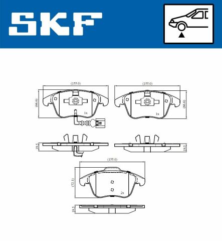 Тормозні колодки передні tiguan 07-, audi, seat