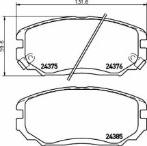 Гальмівні колодки пер. Hyundai Tucson 04-10 (mando) (131,5x60,2x17,5) Гальмівні колодки пер. Hyundai Tucson 04-10 (mando) (131,5x60,2x17,5)