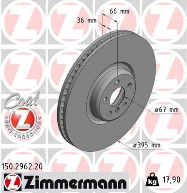 Диск тормозной (передний) BMW X5 (G05/F95)/X7 (G07) ​​18-(L) (395x36)