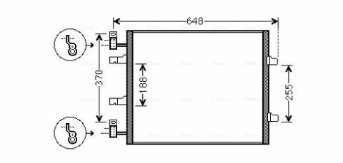 Радіатор кондиціонера OPEL VIVARO A (01-)/RENAULT TRAFIC II (01-) (Ava)