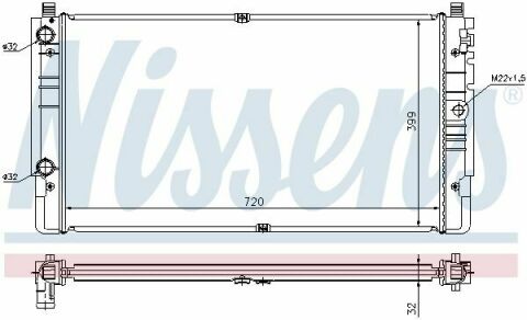 Радіатор VW TRANSPORTER T4(90-)1.9 TD(+)[OE 7D0.121.253]