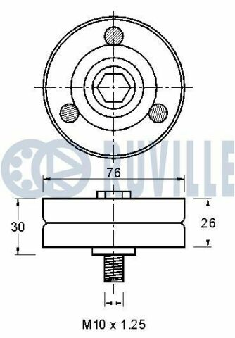 RUVILLE OPEL Натяжний ролик ASTRA G, Astra H, Corsa C 1.7 TDCDT 00-