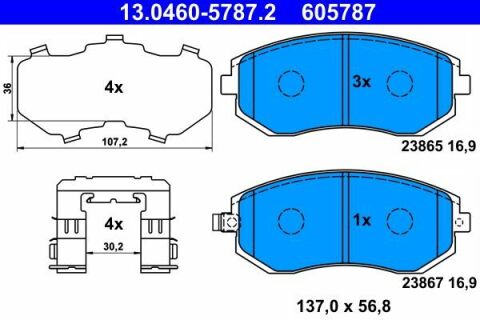 Колодки гальмівні (передні) Subaru Forester 02-/Impreza 00-/Legacy 03-14/Outback 03- (Tokico)