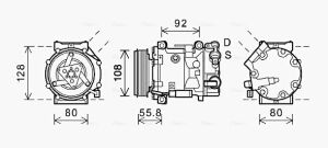 Компресор кондиціонера c4 grand picasso i 2.0 09-, c4 grand picasso ii 1.6 13-, c4 ii 2.0 hdi 09-, ds, peugeot Citroen