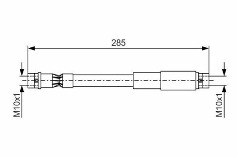 Шланг тормозной (передний) Audi 80/90 89- (L=285mm)