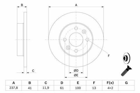 Диск тормозной (передний) Renault Megane/ Clio 1.2-1.9 90-03 (238x12mm)