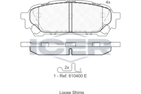 Колодки гальмівні (задні) Subaru Impreza 99-/Forester 02-12/Saab 9-2X 04-06