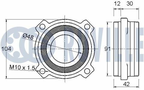 RUVILLE DB Підшипник задн. маточини W204