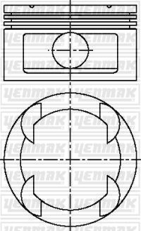 Поршень с кольцами і пальцем (размер отв. 86,00/std) opel omega b 3.0 (6цл.) (x 30 xe)