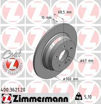 Диск тормозной (задний) MB E-class (W211/W212/S211/S212) 02- (300x10 (с покрытием) (полный)