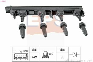 EPS CITROEN Катушка зажигания PEUGEOT 307/407 2,0 02-C4/C5 2,0 16V 04-.