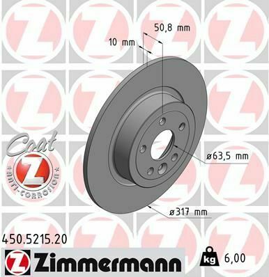 Диск тормозной (задний) Land Rover Range Rover 2.0/2.2D 4x4 11-(317x10) (с покрытием)