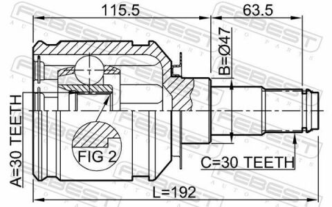 ШРКШ (ШРУС) внутрішній 30x47x30 LAND CRUISER PRADO 02-