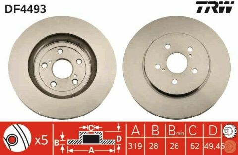 Тормозной диск перед. Lexus RX 03-08 3.0-3.5