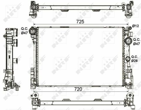 Радиатор охлаждения MB E-class (W212)/C-class (W204) 09-16 (OM651/M271/M274)