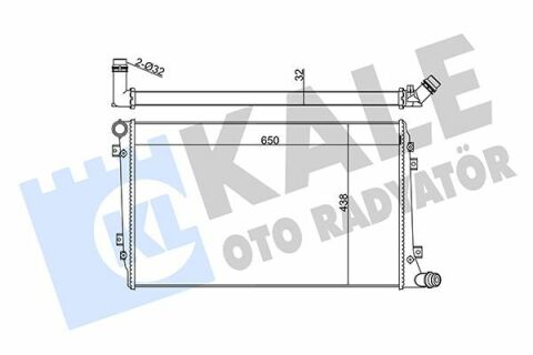 KALE VW Радіатор охолодження Audi A,Caddy III,Passat,Touran 1.9/2,0TDI -10