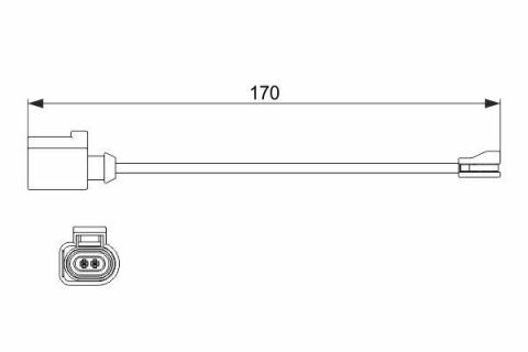 Датчик зносу гальмівних колодок (передніх) VW Passat 14-/ Audi A3 13- (L=170mm)