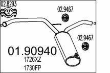 Глушитель Peugeot 107/Citroen C1 1.0 05-14