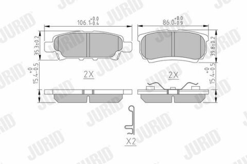 JURID MITSUBISHI Тормозные колодки задн.Lancer,Outlander 03-