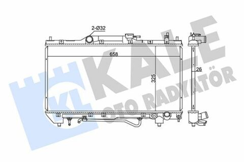 KALE TOYOTA Радиатор охлаждения с АКПП Avensis 2.0 97-