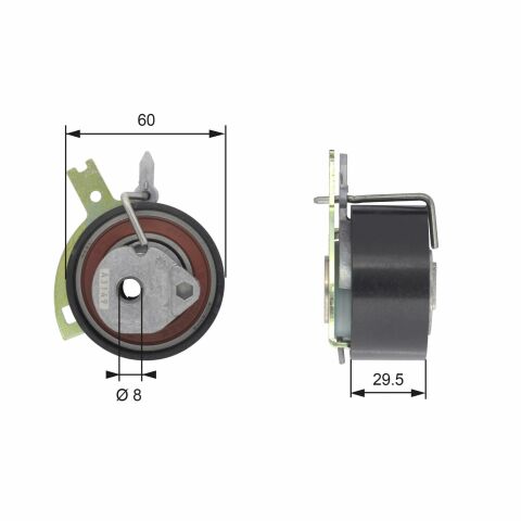 T43186 (7784-21153) Натяжной ролик ремня ГРМ GATES POWERGRIP TENSIONER