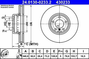 Диск тормозной (передний) BMW 3 (F30/F80) 12-16 (340x30) (с покрытием) (вент.)