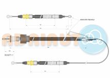 Трос стояночного тормоза для электр.ручника задний правый/левый Meriva 10- OPEL