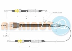 Трос стояночного тормоза для электр.ручника задний правый/левый Meriva 10- OPEL