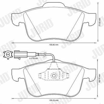 JURID ALFA ROMEO Тормоз. колодки перед. GIULIETTA 2.0 JTDM 10-20