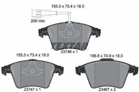 Колодки тормозные (передние) VW T5/Multivan V 03-15/Multivan VI 15- (Ate-Teves) Q+ (с датчиком)