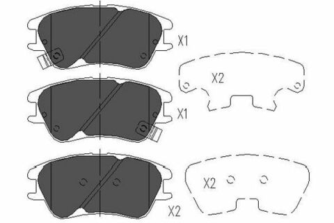 KAVO PARTS HYUNDAI Гальмівні колодки передні Atos 99-