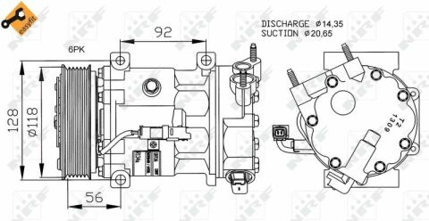 Компрессор кондиционера Citroen Berlingo/Peugeot Partner 1.6HDI 08-