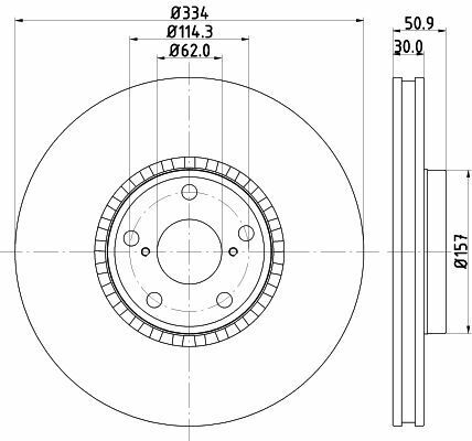 Тормозной диск перед. Lexus GS/IS/RC 2.0-4.6 05-Л.