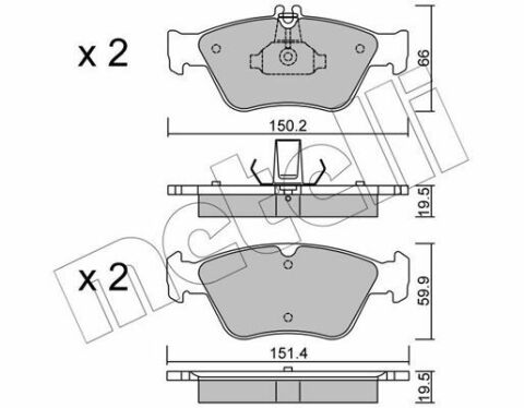 Колодки гальмівні (передні) MB C-class (W202/S202)/E-class (W210/S210)/CLK-class (C208)/SLK 93-04