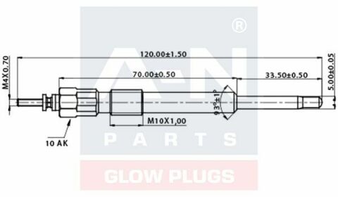 Свічка розжарювання (подвійна спіраль) 11V Jumper 2.5TDI, Boxer 2.5TDI CITROEN