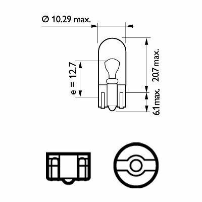 Лампа W5W LongLife EcoVision 12V 5W W2, 1X9, 5d