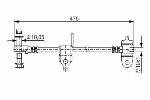 Шланг тормозной (передний) Ford Transit 00-06 (L) (L=463mm)