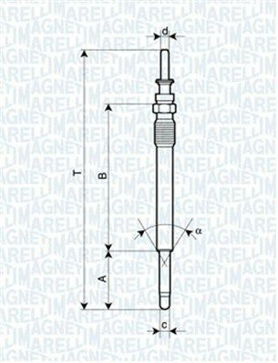 MAGNETI MARELLI Свеча накала OPEL OMEGA B,VECTRA B,передн.ERA B SAAB 9-3 VAUXHALL VECTRA [062900025304]