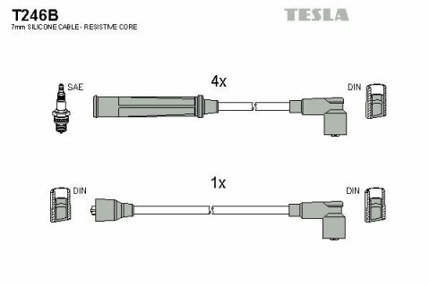 Кабель зажигания к-кт TESLA Mazda 626,929 79-87 1,6