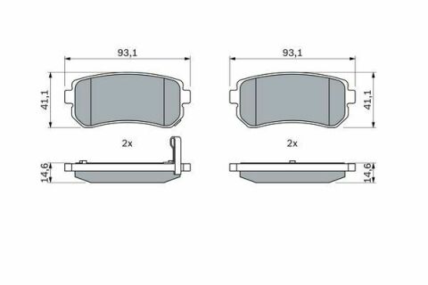 Комплект тормозных колодок (задних) Hyundai Accent/I20/I30/Ix35/Sonata/Kia Ceed/Rio/Sportage 1.2-3.3 05-