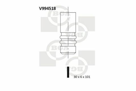 Клапан (выпуск) Opel Astra G/Insignis A/Vectra B/C/Zafira A/B (30x6x100.9)