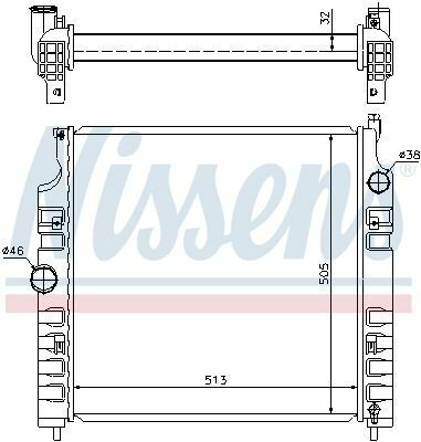 Радиатор JP CHER(01-)2.8 CRD(+)[OE 5143023AB]