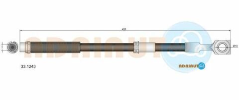 Шланг тормозной передний Astra F G 94- OPEL