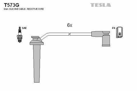 Кабель зажигания к-кт TESLA Ford Mondeo 2002-2007, 3.0 V6 24V, ST220