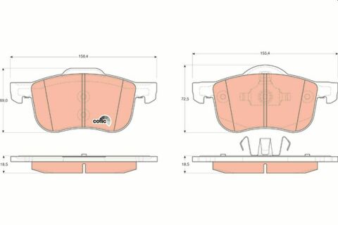 Гальмівні колодки пер. Volvo S60/S80/V70/XC70 95-10 (ATE)