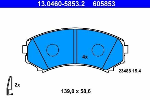 Колодки гальмівні (передні) Mitsubishi Grandis 04-11/Pajero II-IV 90-