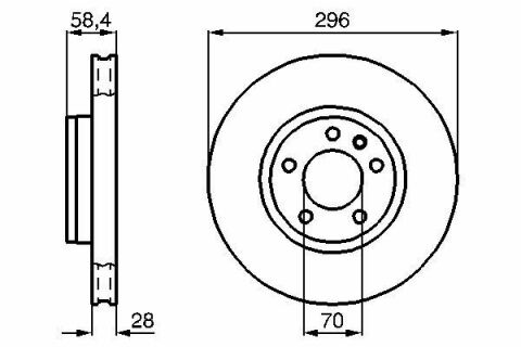 Диск тормозной Opel Omega A/B 87-03/Senator B 87-93 (296x28)